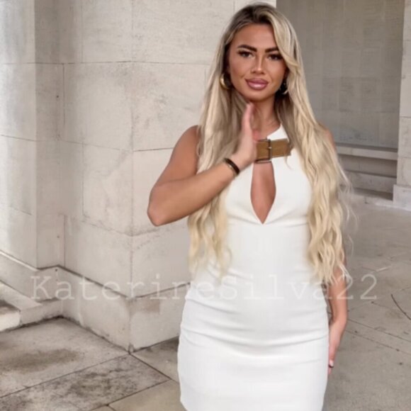 Zara Cream Mini Dress with Brown Belt - Picture 11 of 13